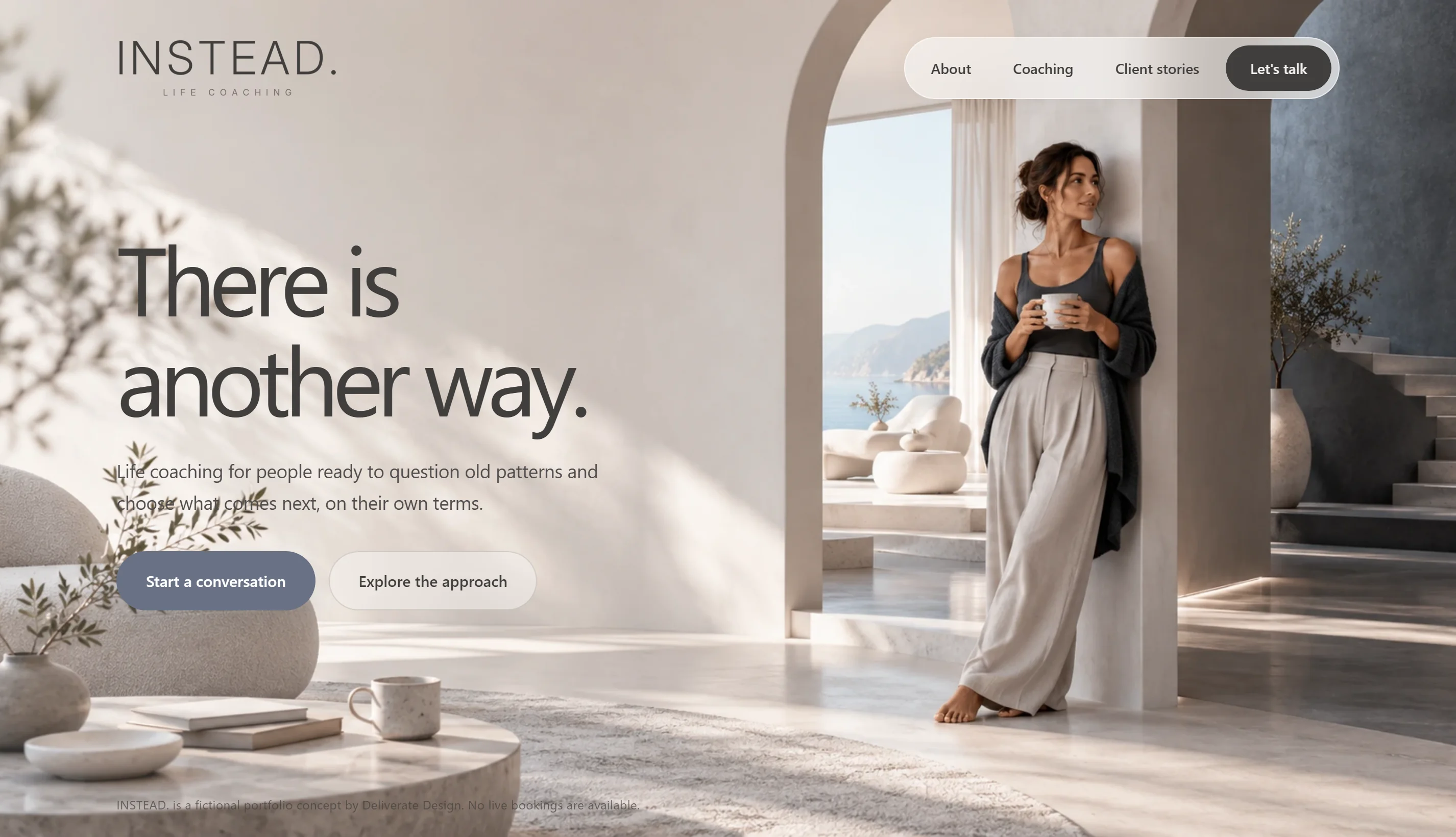INSTEAD. coaching website concept
