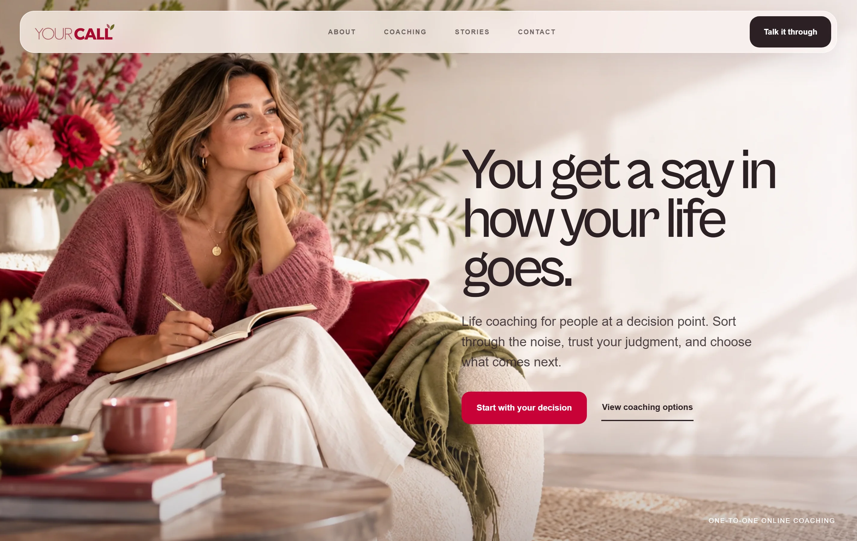 Your Call coaching website concept